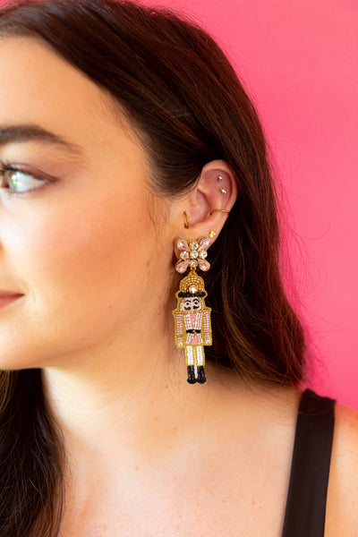 Nutcracker Earrings - Pink