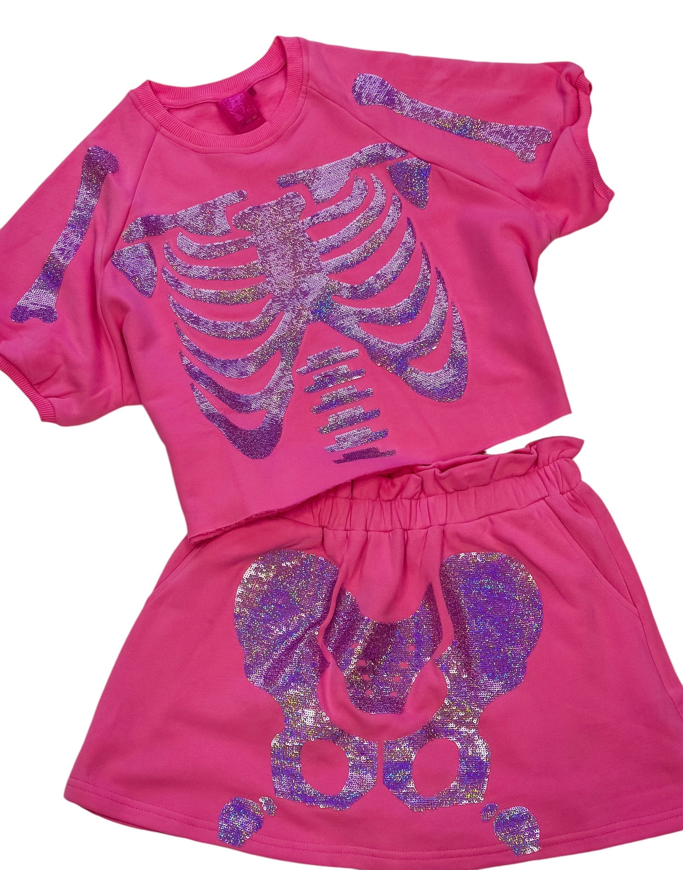 Queen of Sparkles - Pink Skeleton Skort