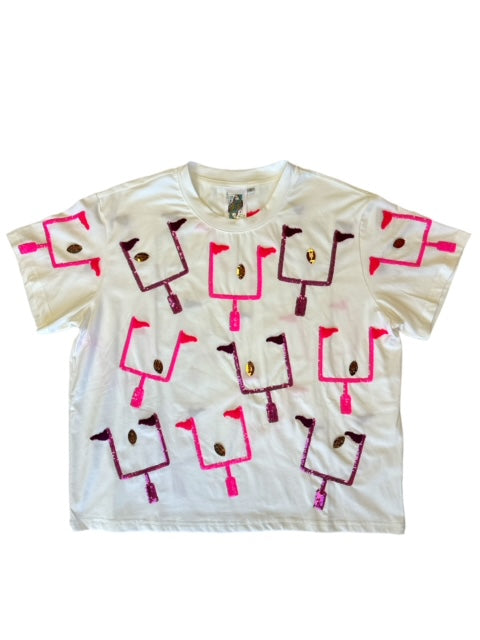 Queen of Sparkles - Pink Goal Post Tee