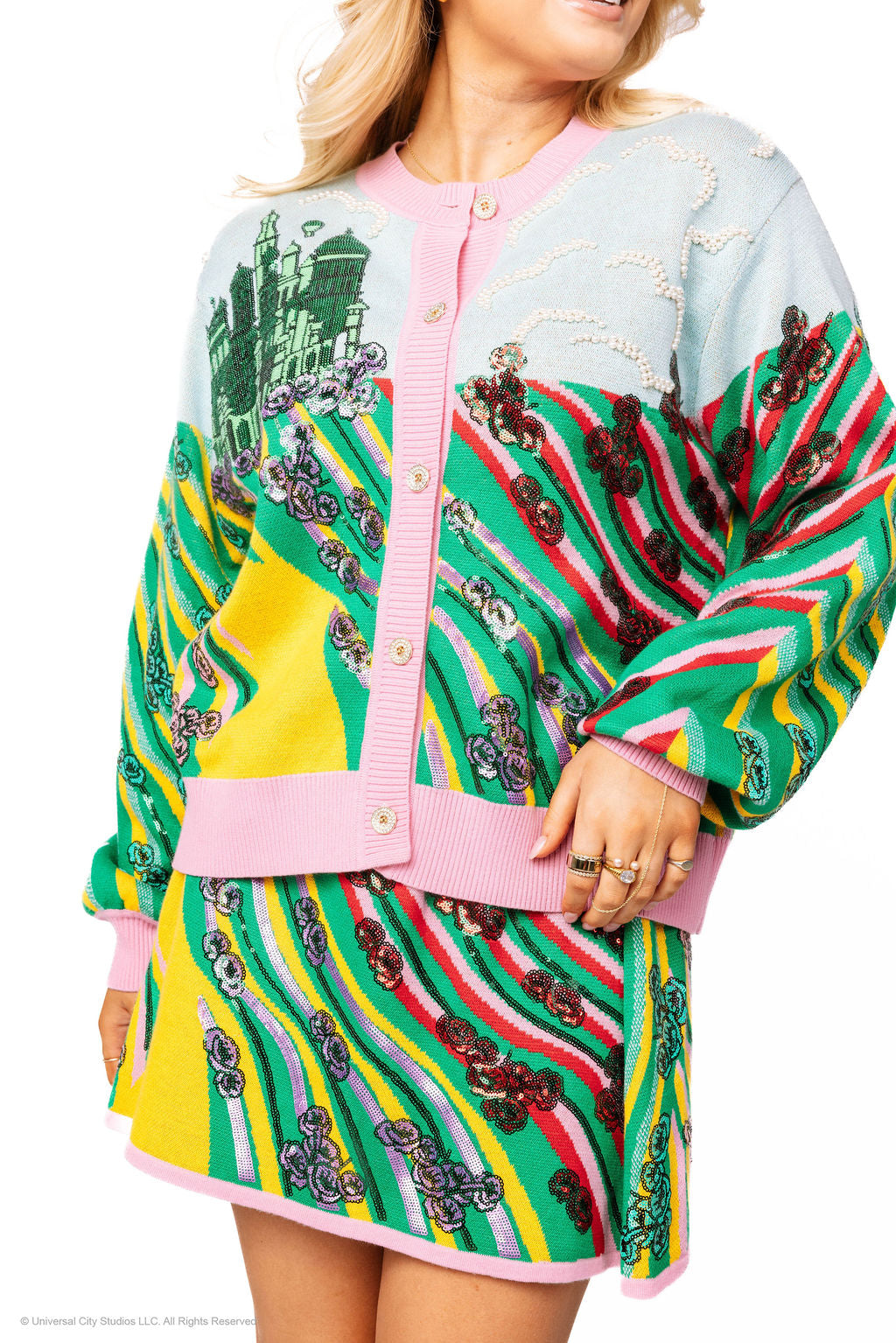 PRE SALE - Queen of Sparkles X Wicked Licensed Yellow Brick Road to Oz Button Up Cardigan