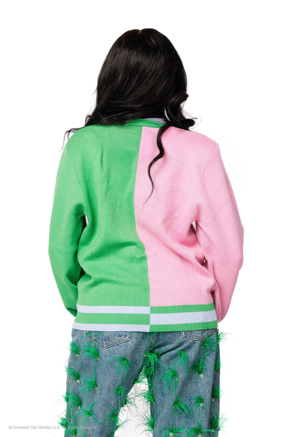 Queen of Sparkles X Wicked Licensed Colorblock Glinda & Elphaba Button Up Cardigan
