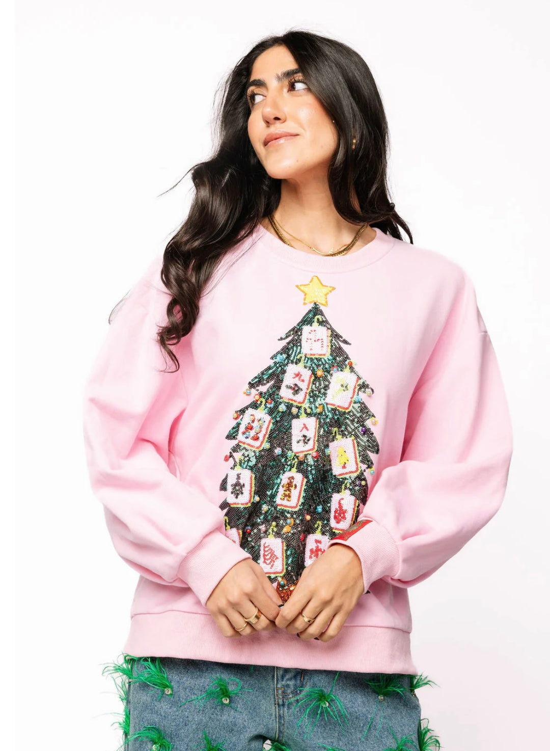Queen of Sparkles - Mahjong Christmas Tree Sweatshirt – Golden Lily