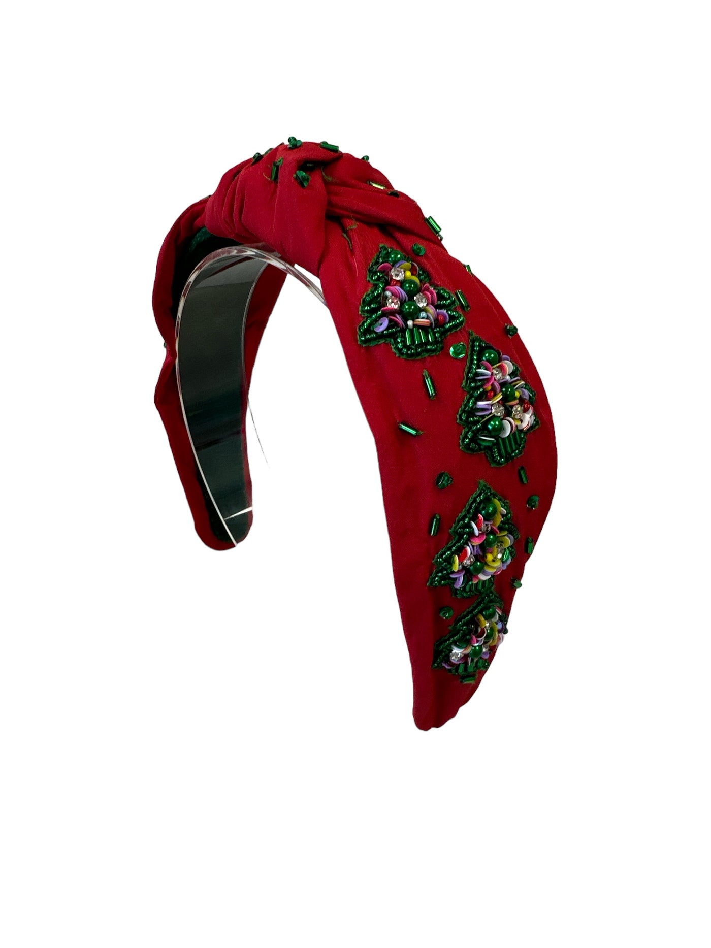Headband Knot - Christmas Tree - Red