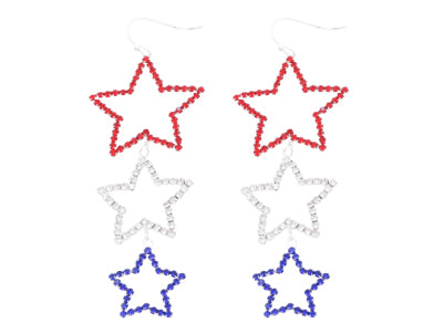 Fourth of July Star Dangle Earrings