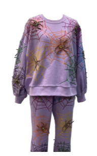Queen of Sparkles - Lavender Spiderweb Joggers