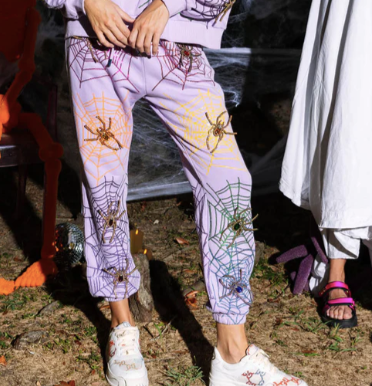 Queen of Sparkles - Lavender Spiderweb Joggers