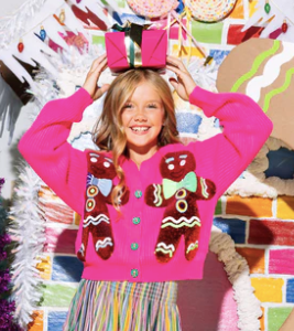 Queen of Sparkles - Kids - Pink Gingerbread Cardigan