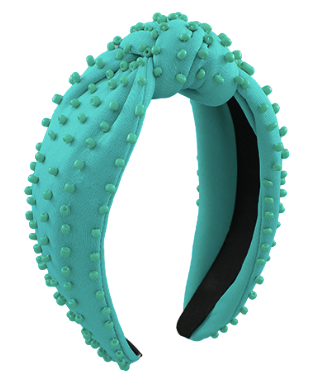 Headband Knot - Blue with Blue Beads