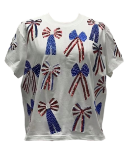 Queen of Sparkles - America Bow Tee