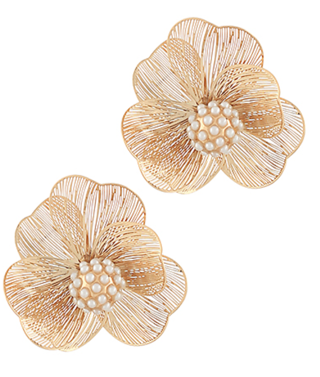 Flower Filigree & Ball Earrings