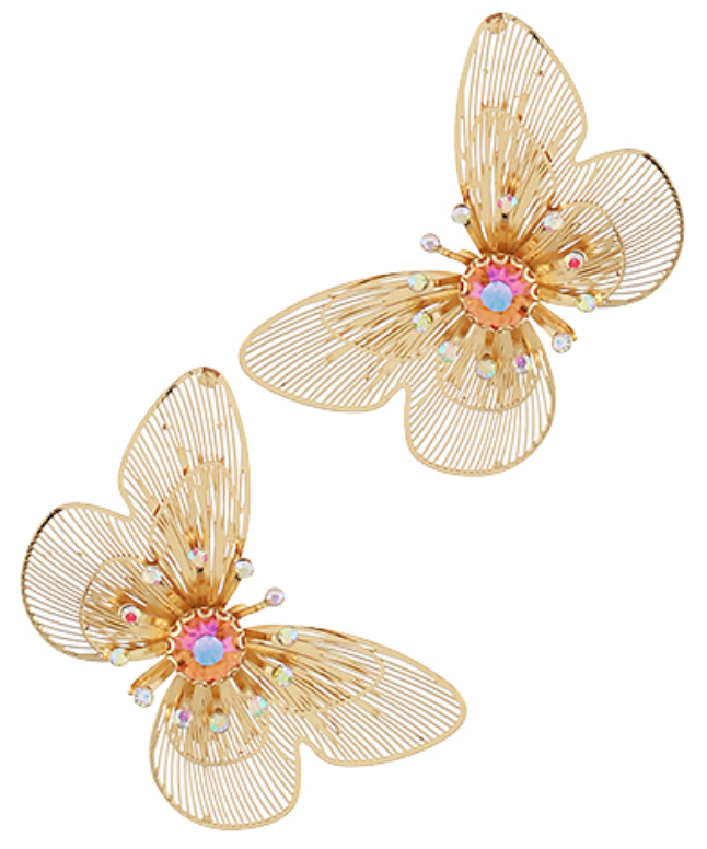 Dangle Stud Butterfly Earrings