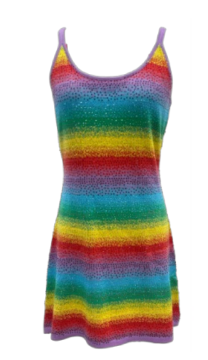 Queen of Sparkles - Rainbow Knit Dress