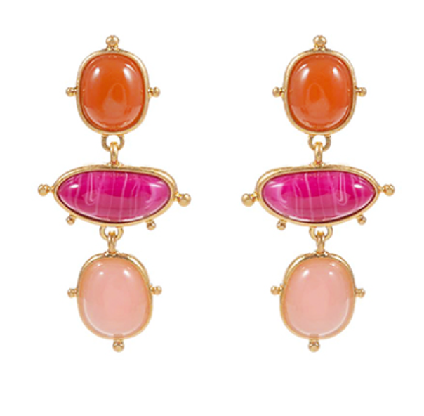 Summer Gem Earrings - 3 Layer