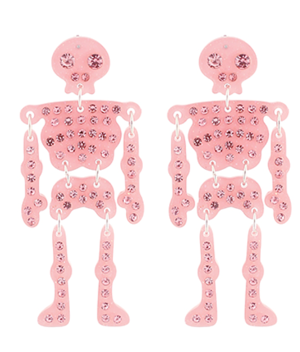 Halloween Glitter Skeleton - Pink