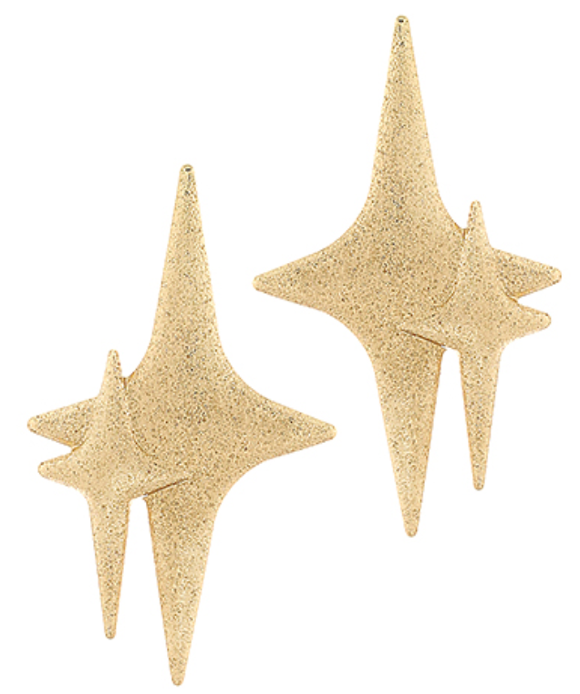 Matte Gold Starburst Statement Earrings