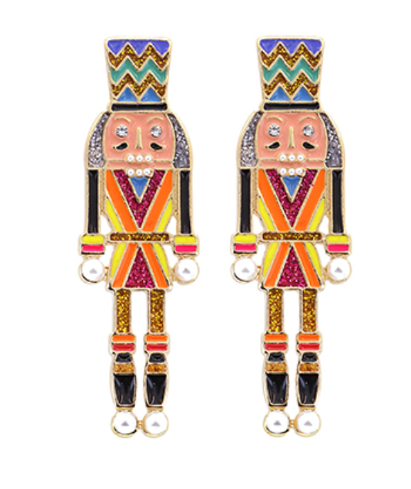 Christmas Nutcracker Stud Earrings - Multi