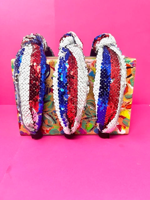 Headband Knot - Sequin 4th of July
