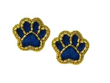Paw Stud Earrings – Thread – Blue and Gold