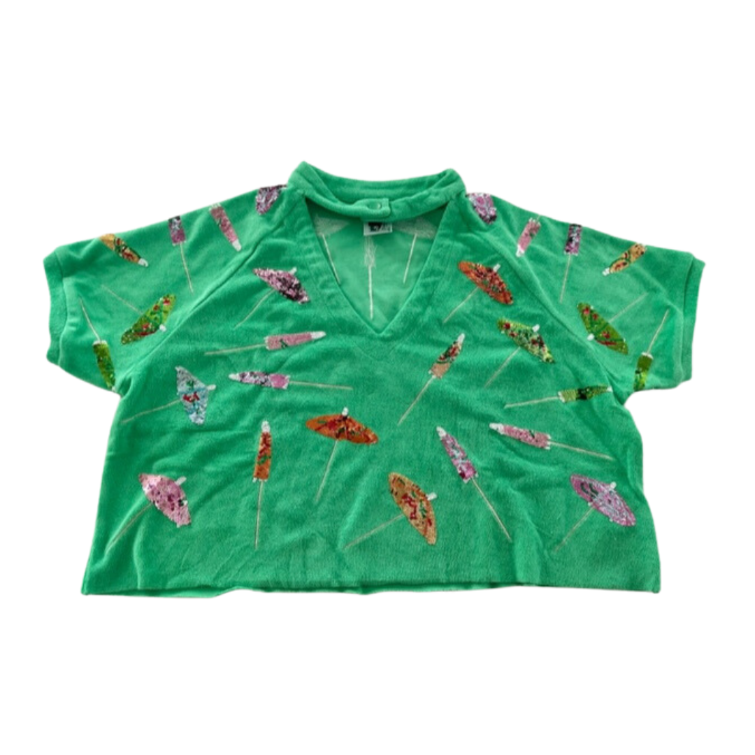 Queen of Sparkles - Umbrella Terry Cloth Top