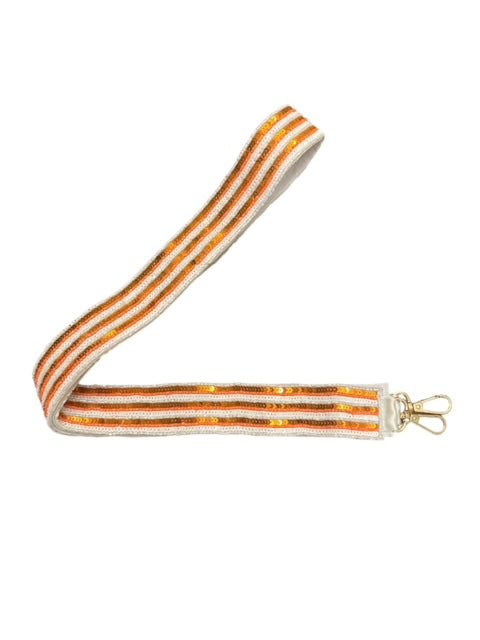 Sequin Bag Strap - Orange and White