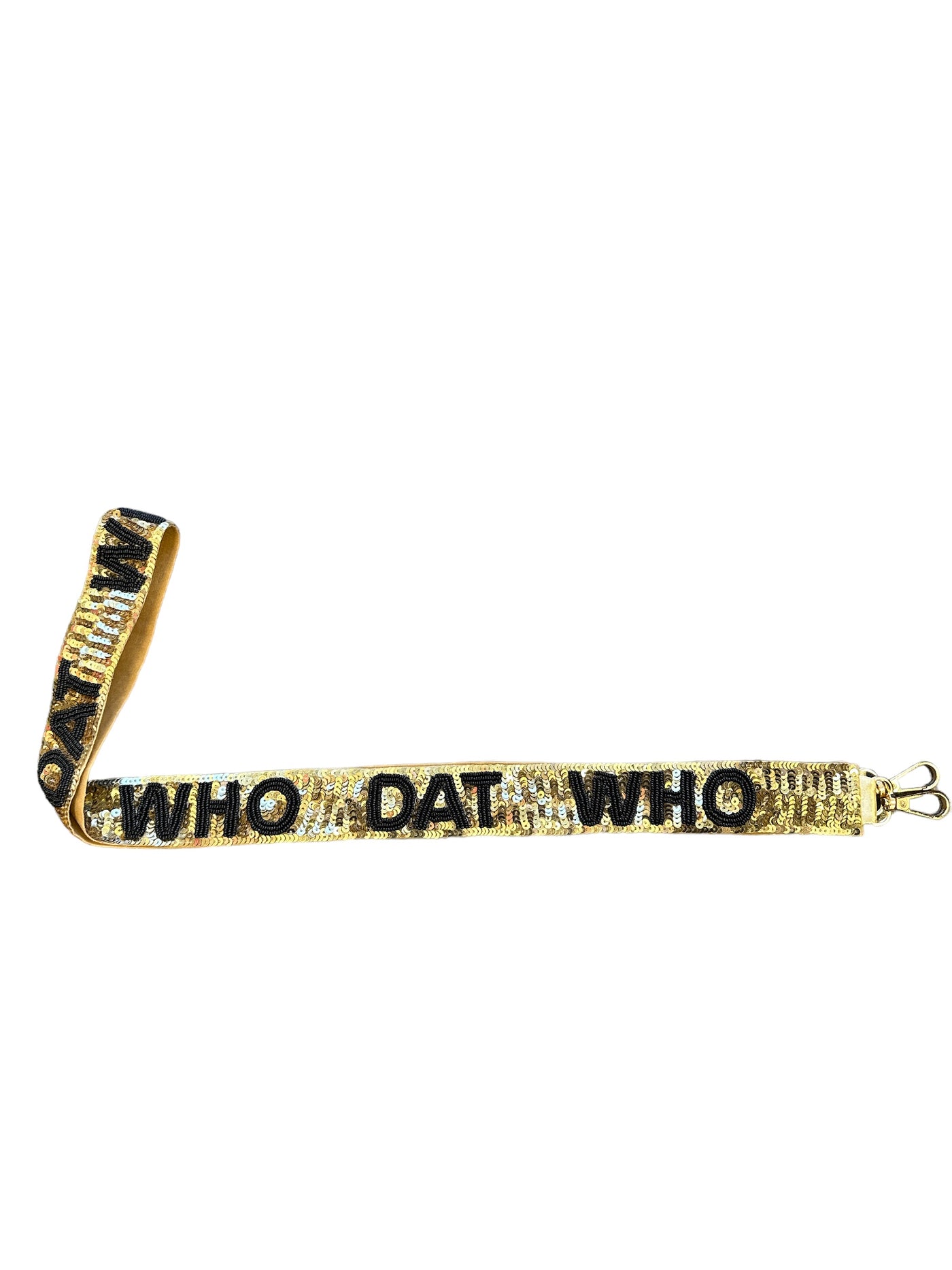 Sequin Strap - Gold and Black Who Dat