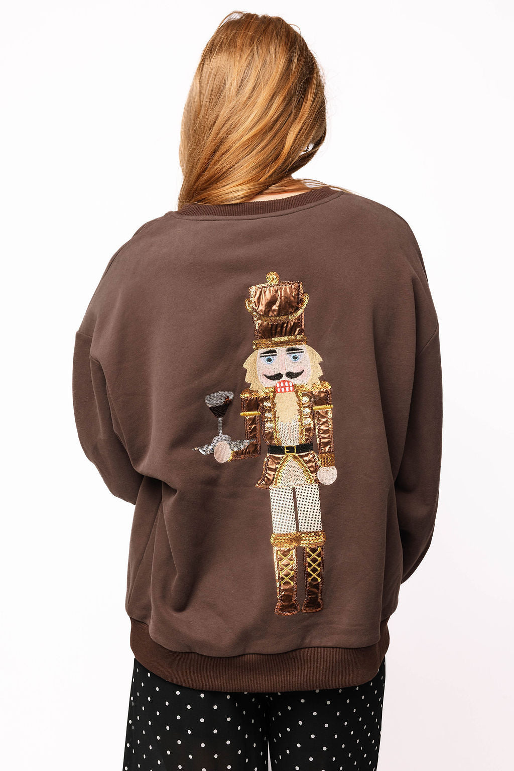 Queen of Sparkles - Brown Espresso Martini Serving Nutcracker Sweatshirt