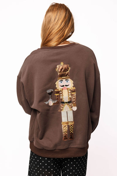 Queen of Sparkles - Brown Espresso Martini Serving Nutcracker Sweatshirt