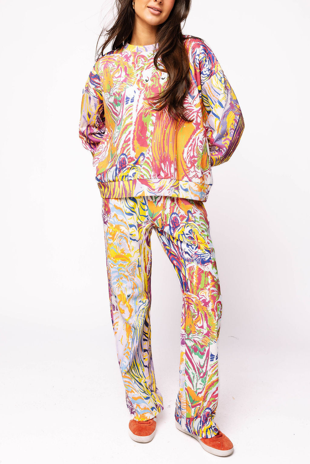 Queen of Sparkles -  Rainbow Multi Abstract Tiger Sweatshirt