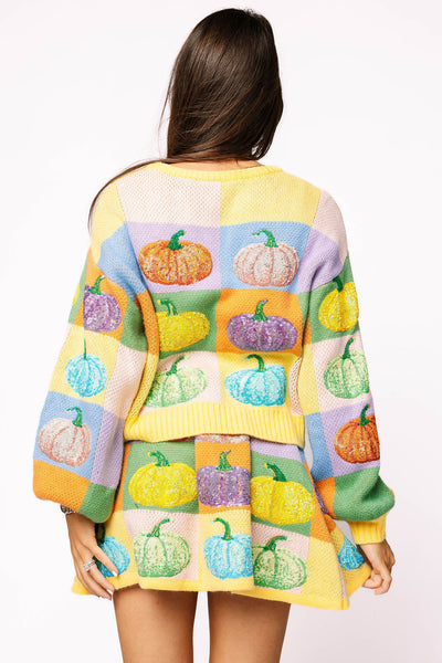 Queen of Sparkles - Colorful Pumpkin Cardigan