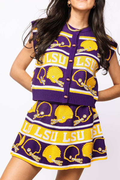 Queen of Sparkles - Licensed LSU Vintage Football Helmet Stripe