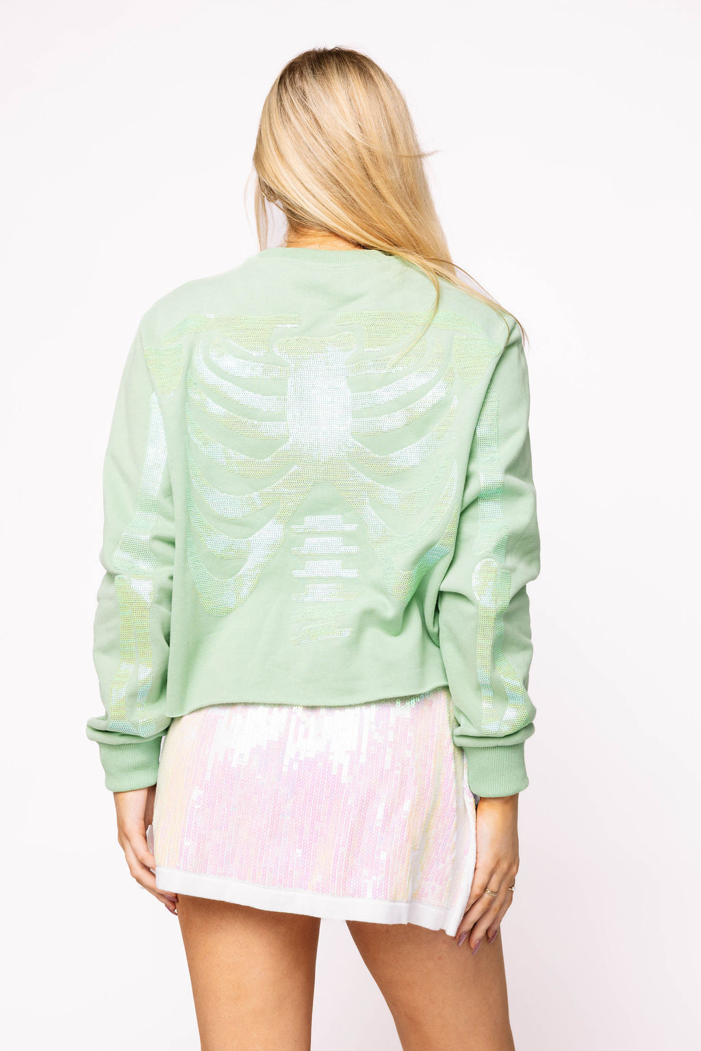Queen of Sparkles - Neon Green Skeleton Sweatshirt