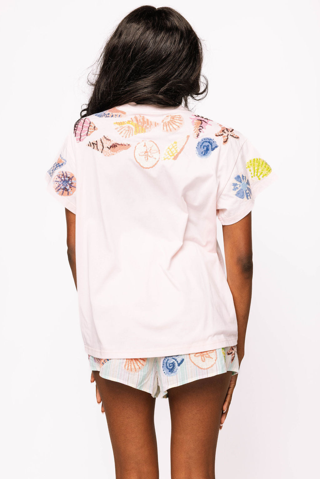 Queen of Sparkles - Shell Tee - Light Pink