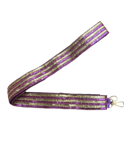Sequin Bag Strap - Purple and Gold