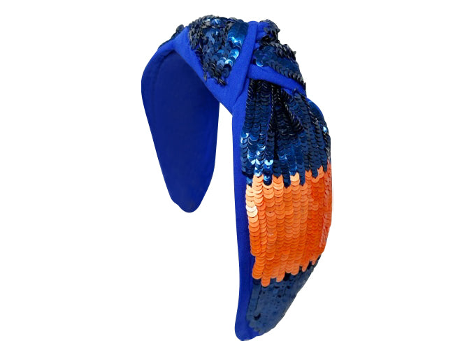Headband Knot - Blue and Orange Color Block