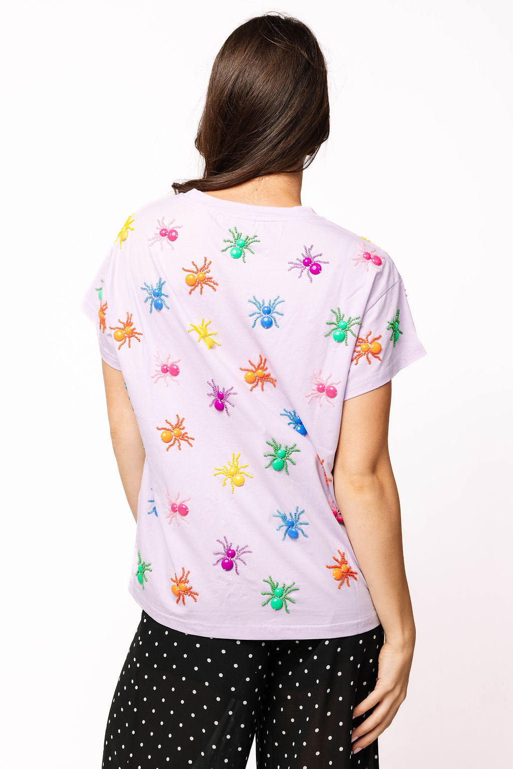 Queen of Sparkles - Halloween Lavender Multi Spider Tee