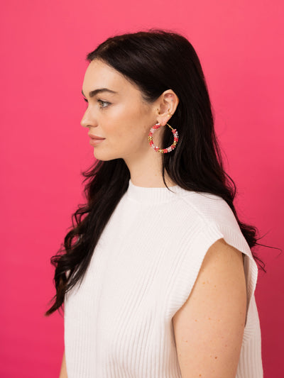 Sequin Hoop - Pink and Gold