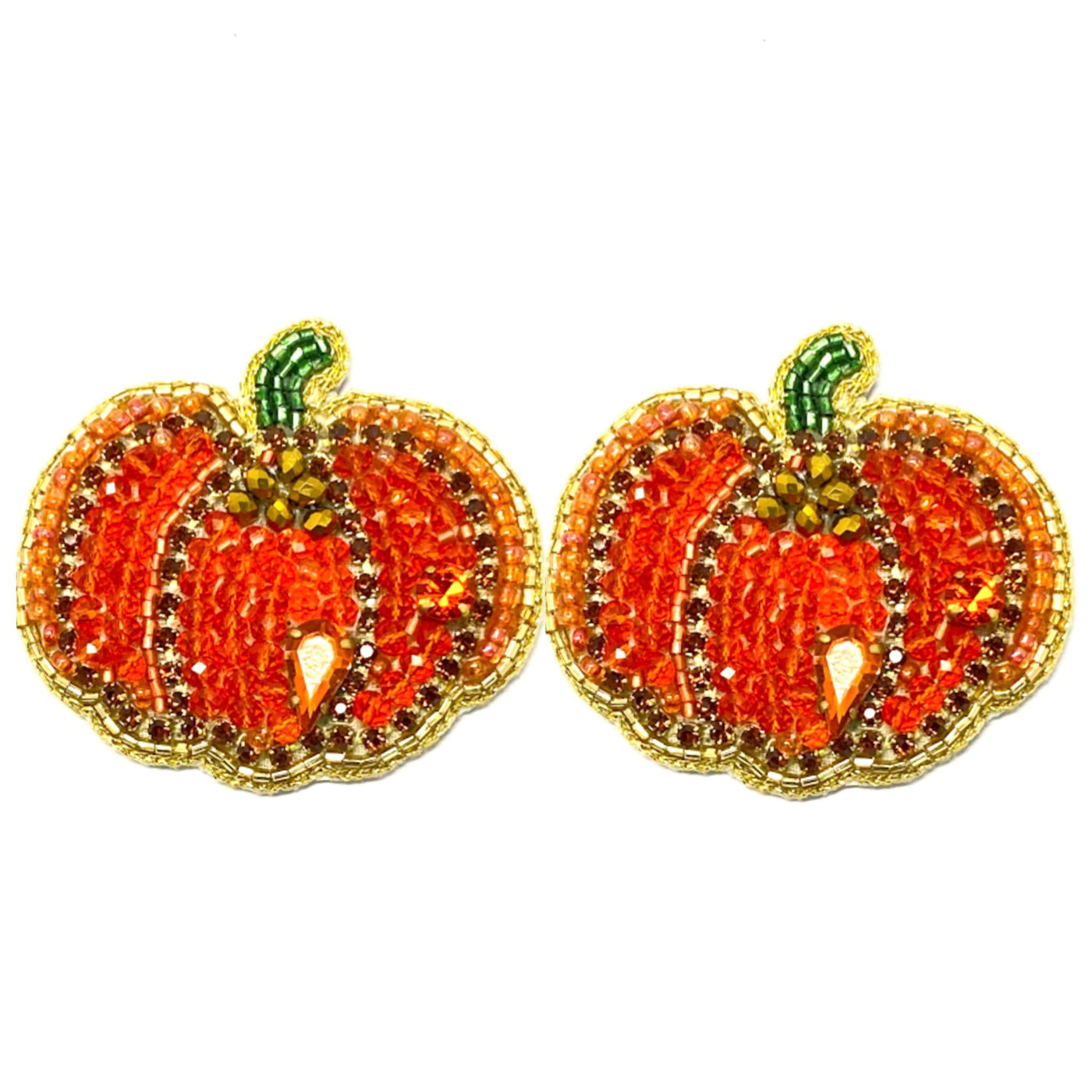 Beaded Pumpkin Earrings