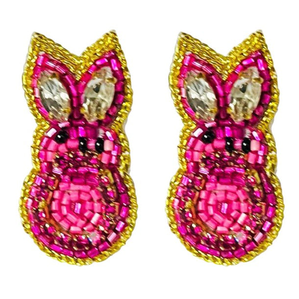 Peep Earrings Studs - Pink