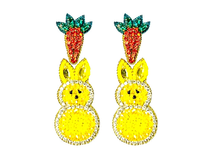Fancy Peep Earrings - Yellow