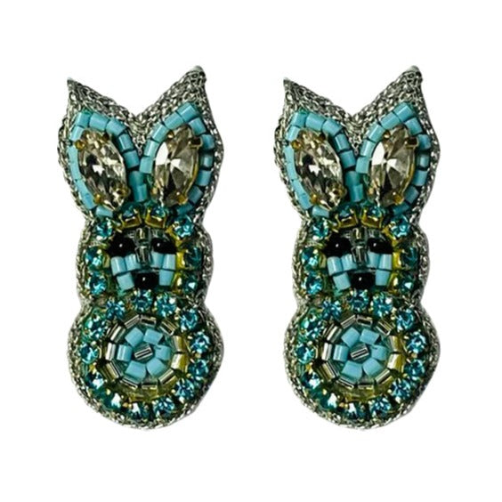Peep Earrings Studs - Blue