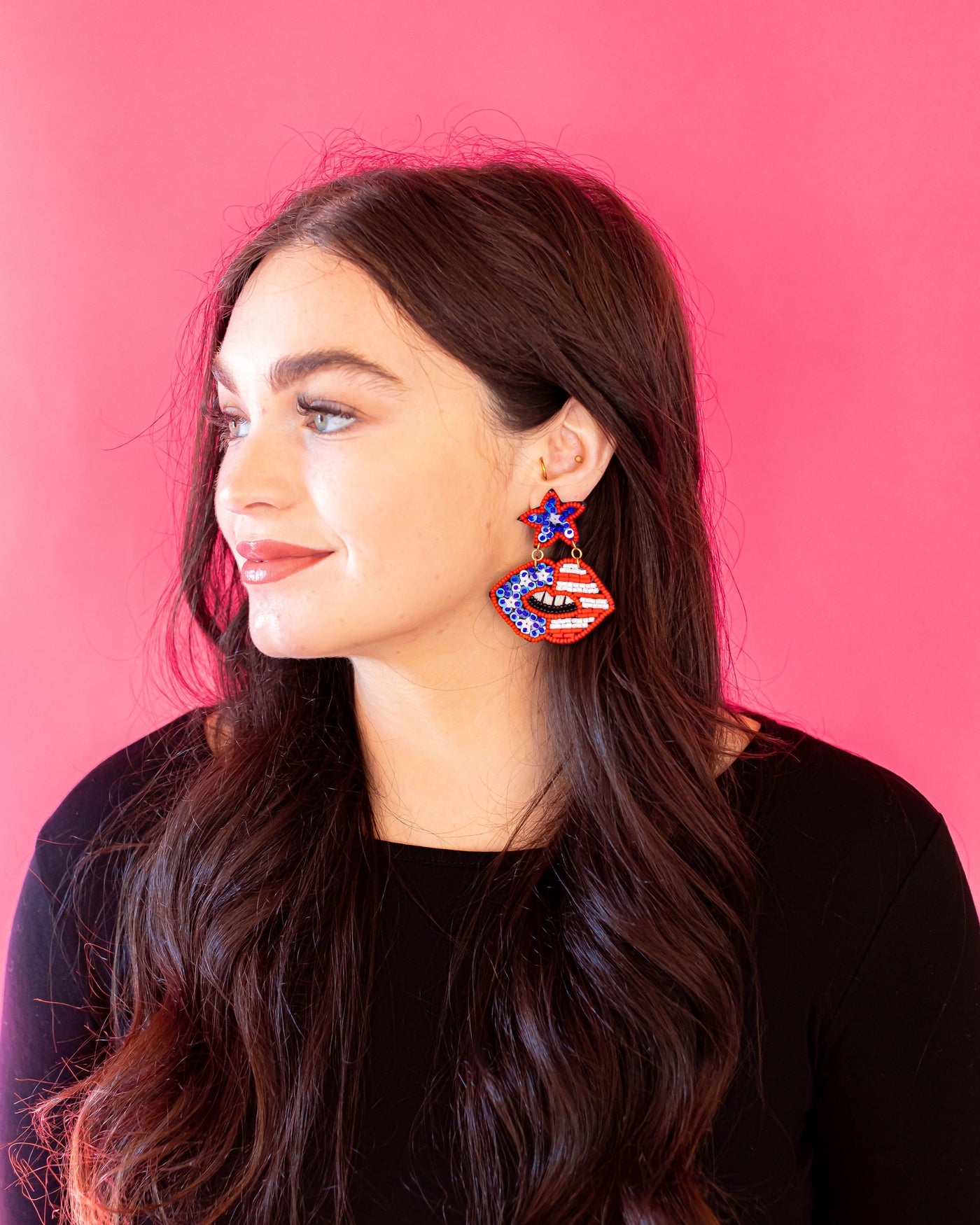 America Star and Lip Earrings