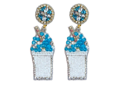 Snowball Earrings - Blue
