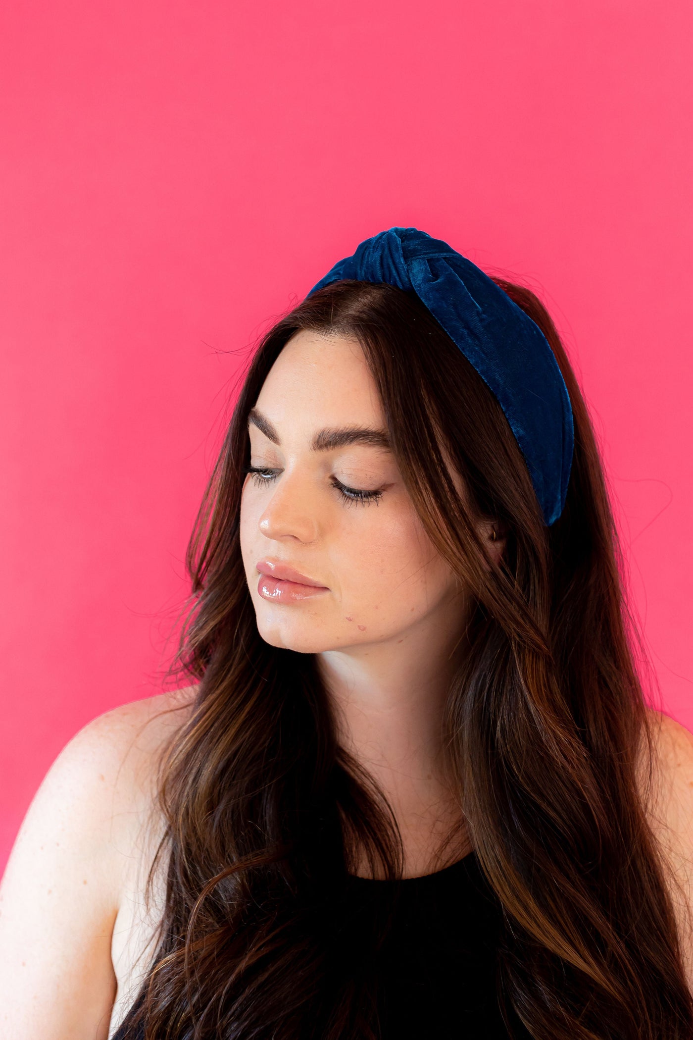 Headband Velvet Knot - Blue