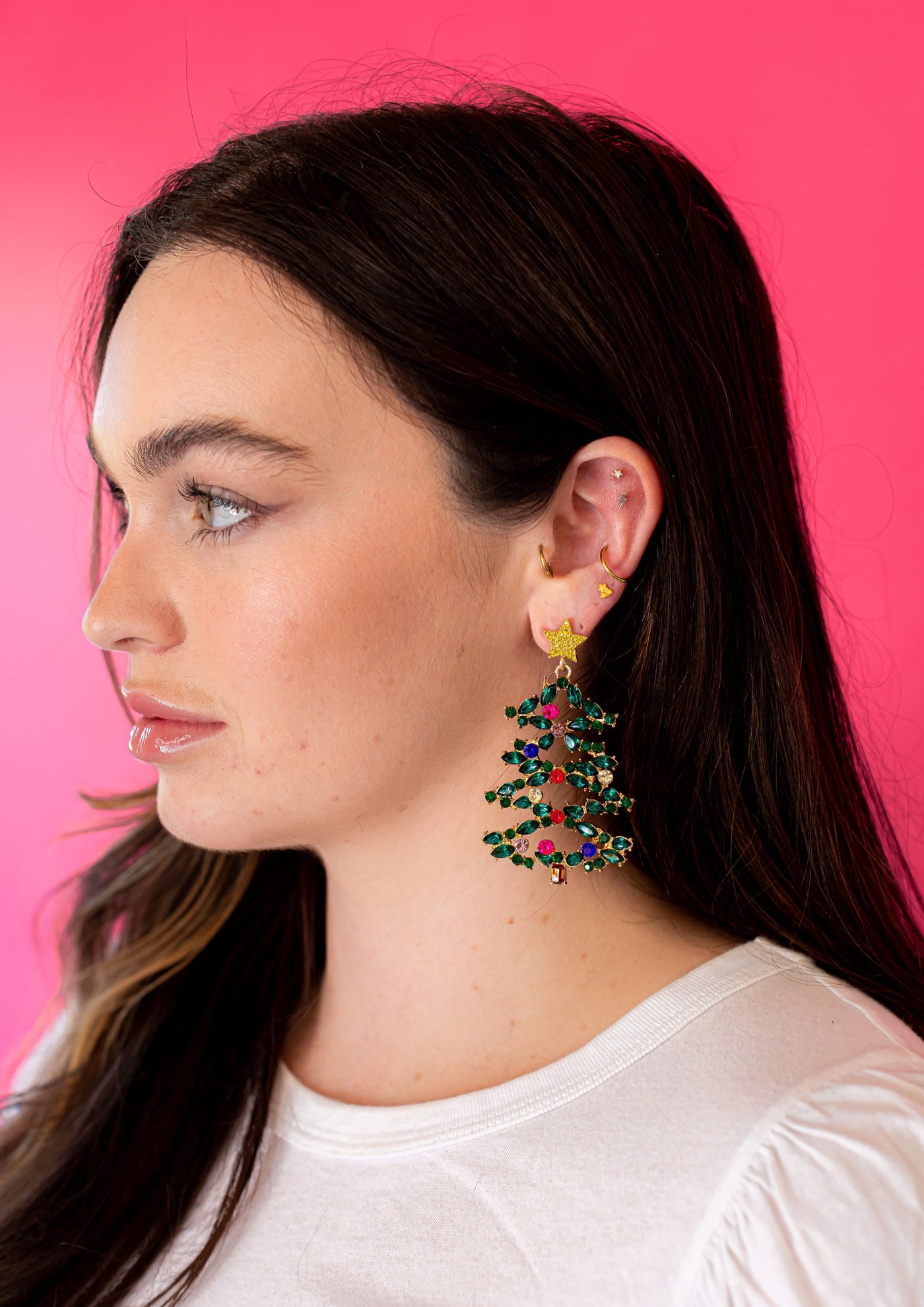 Sparkle and Shine Christmas Tree Earrings