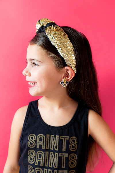 Headband Knot - Black Sequin