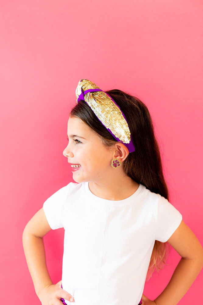 Headband Knot - Purple Sequin