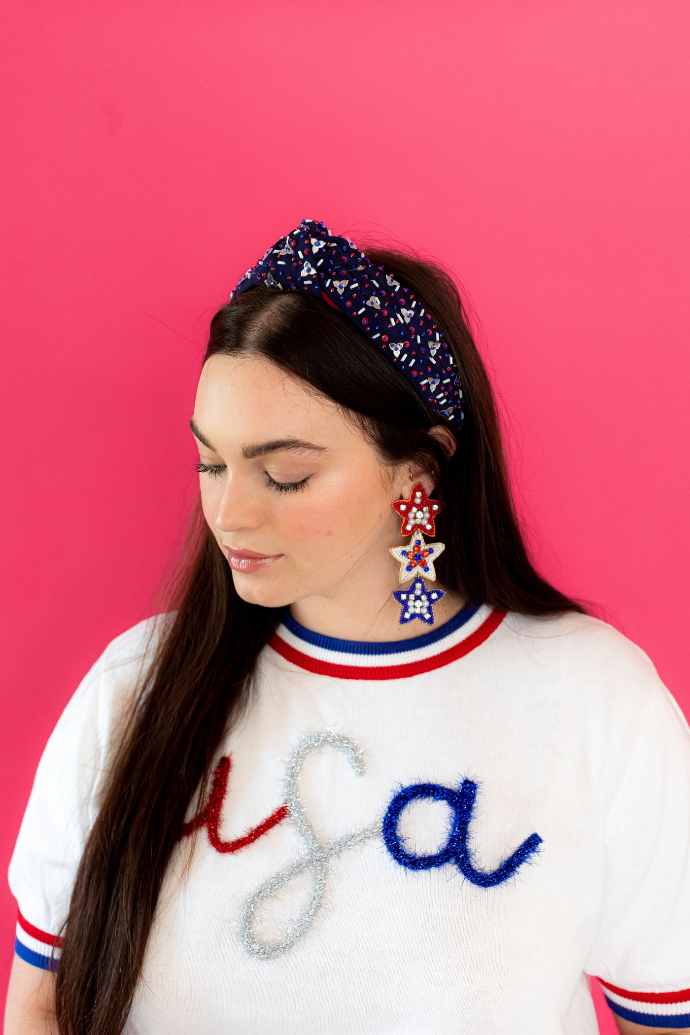 Fourth of July Headband - Navy