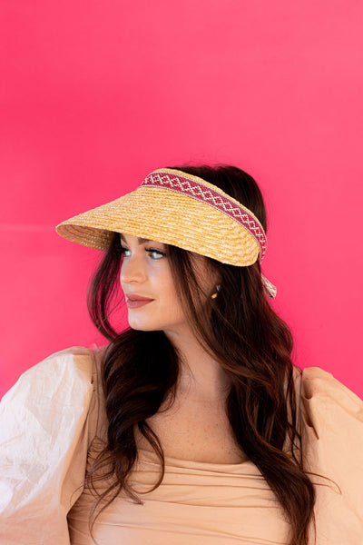 Tribal Ribbon Visor - Fushia