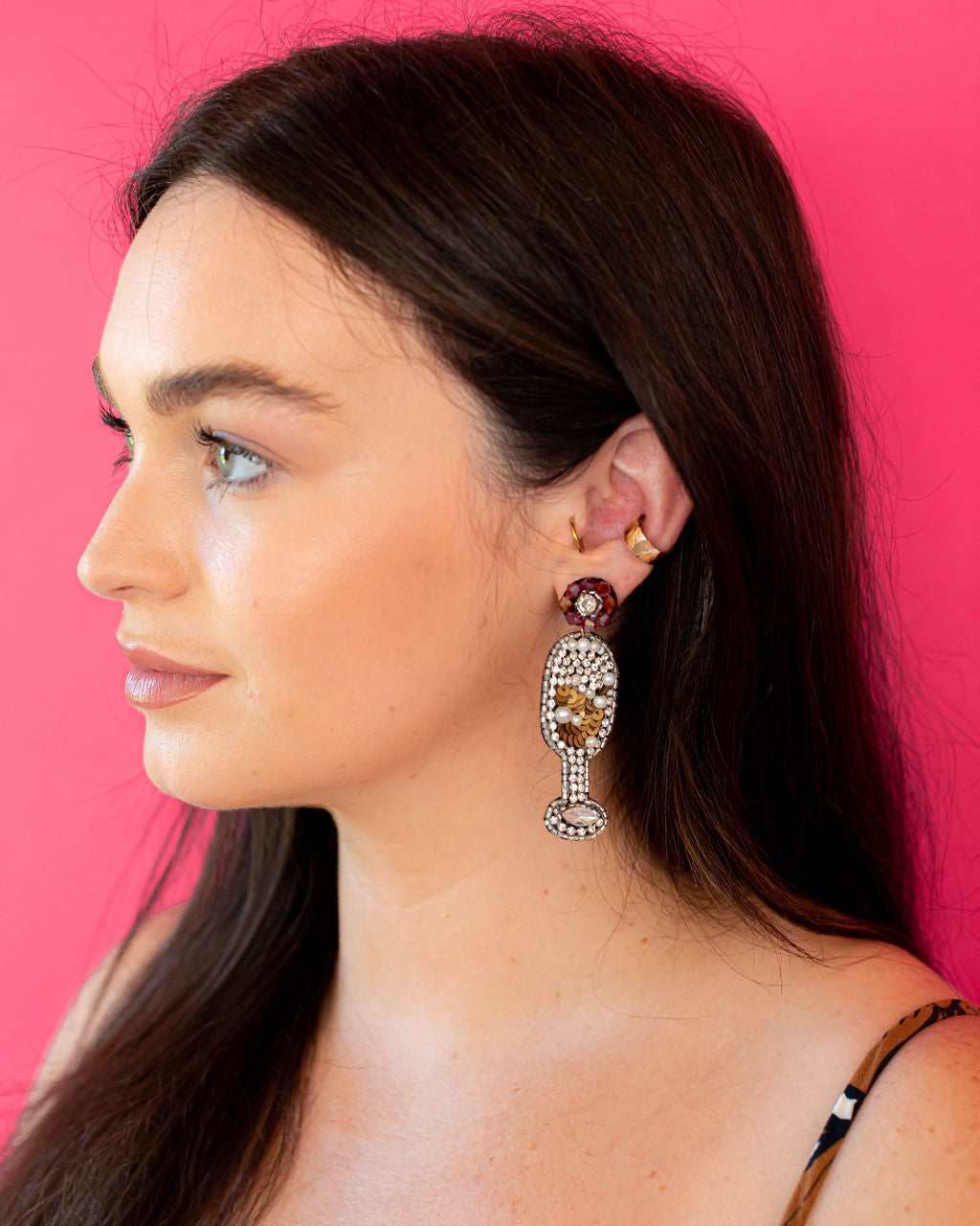Beaded Champagne Earrings