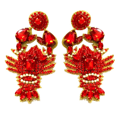 Crawfish Rhinestone Earrings